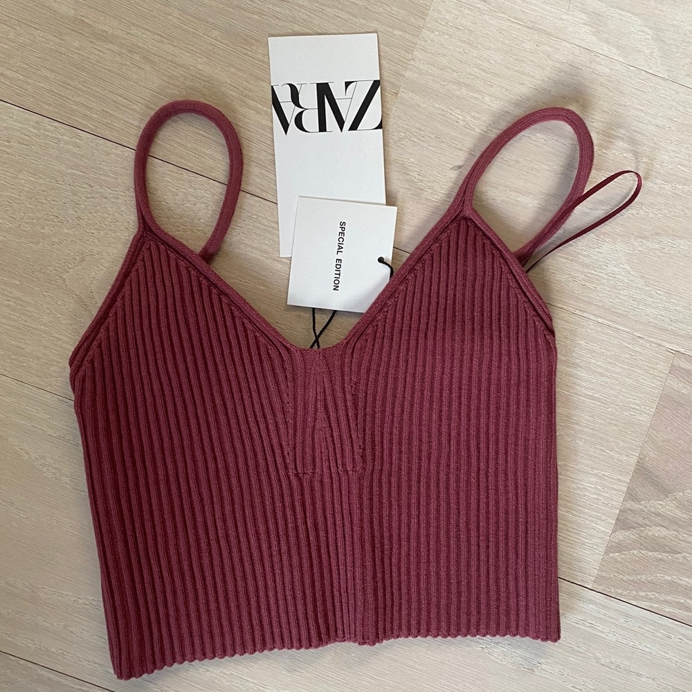 RIBBED CROPPED CAMI